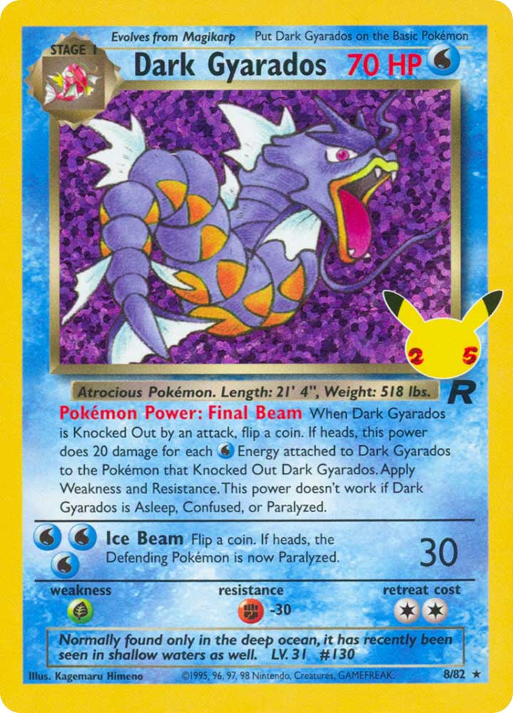 8 / 82 Dark Gyarados Rara Segreta Holo Foil (EN) -NEAR MINT-