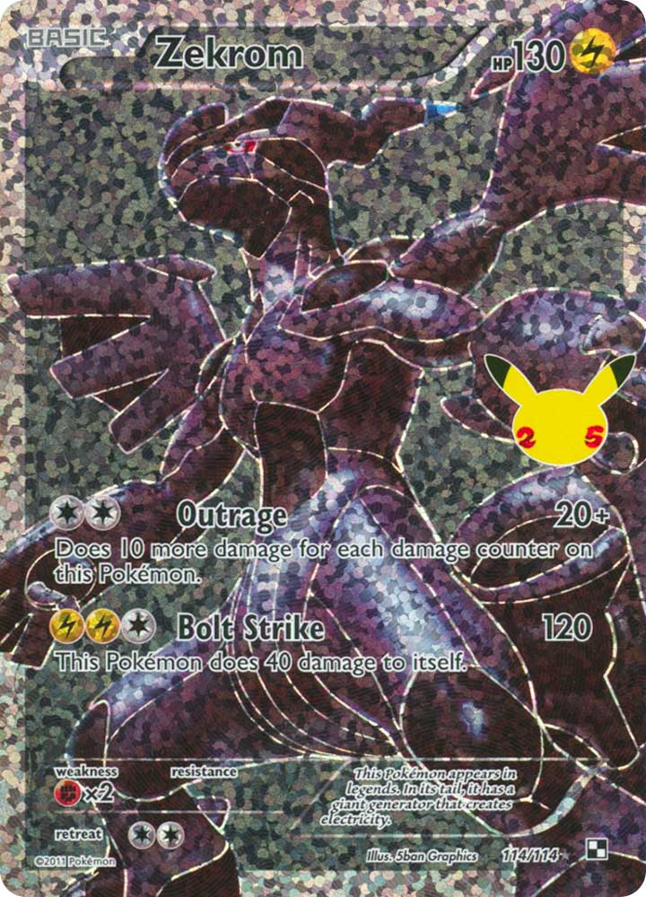 114 / 114 Zekrom Rara Segreta Full Art Foil (EN) -NEAR MINT-