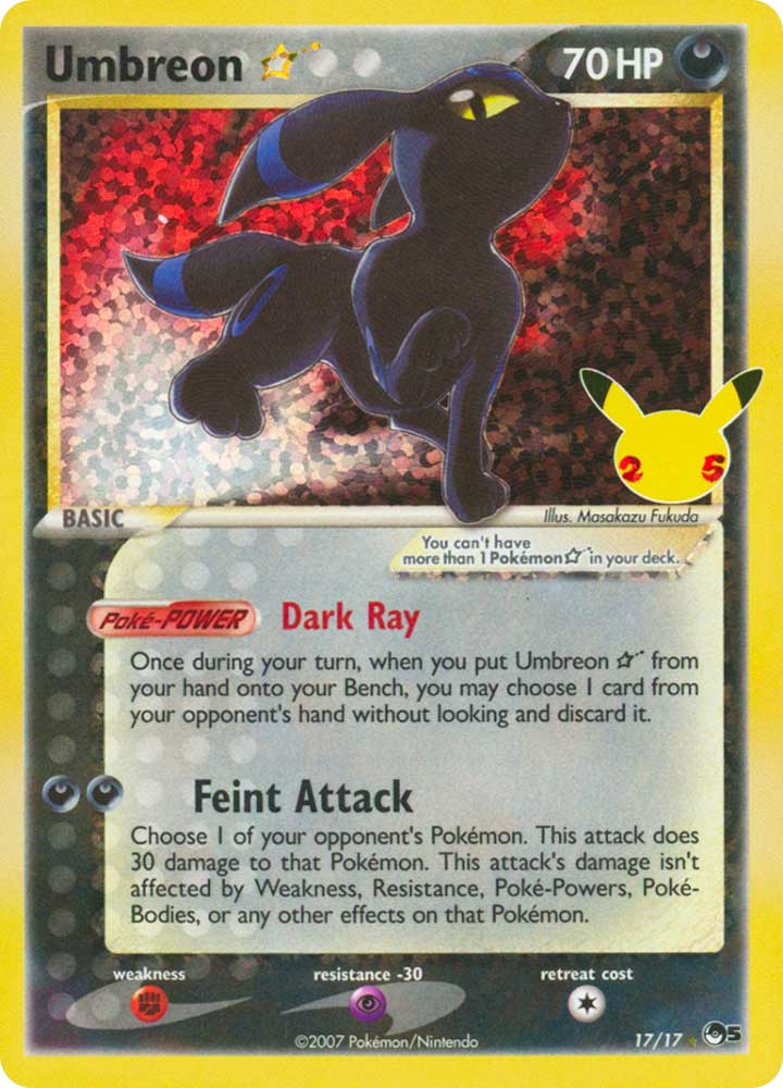 17 / 17 Umbreon Rara Segreta Gold Star Foil (EN) -NEAR MINT-