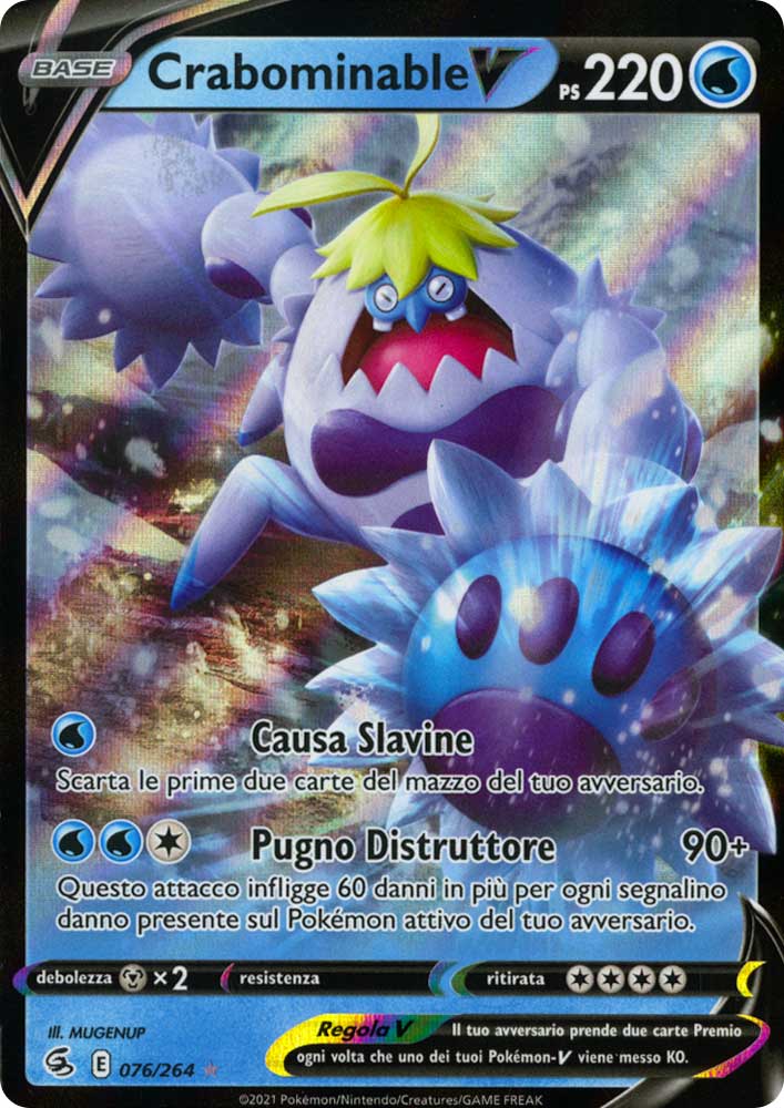 076 / 264 Crabominable V Rara Holo V foil (IT) -NEAR MINT-
