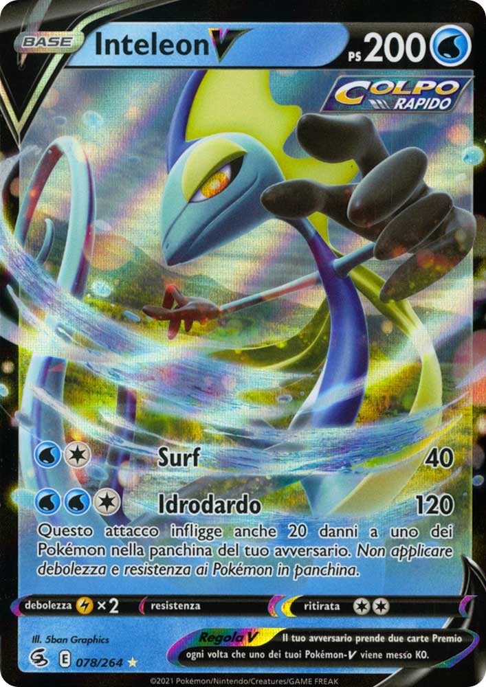 078 / 264 Inteleon V Rara Holo V foil (IT) -NEAR MINT-