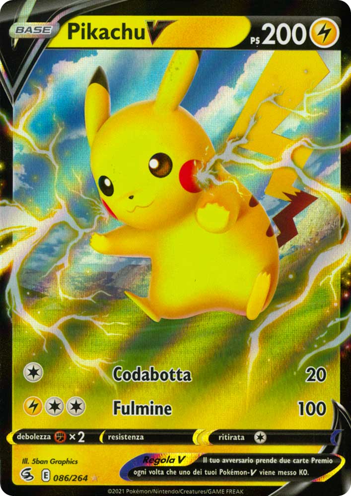 086 / 264 Pikachu V Rara Holo V foil (IT) -NEAR MINT-