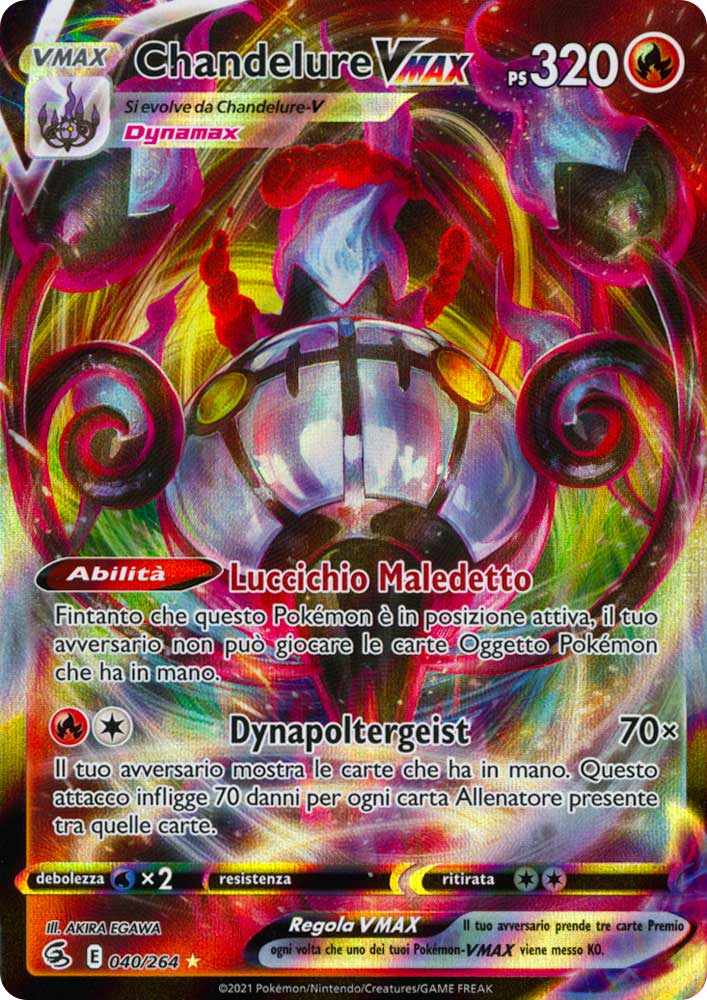 040 / 264 Chandelure VMAX Rara Holo VMAX foil (IT) -NEAR MINT-