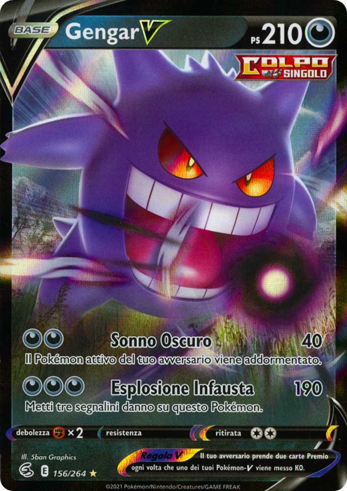 156 / 264 Gengar V Rara Holo V foil (IT) -NEAR MINT-