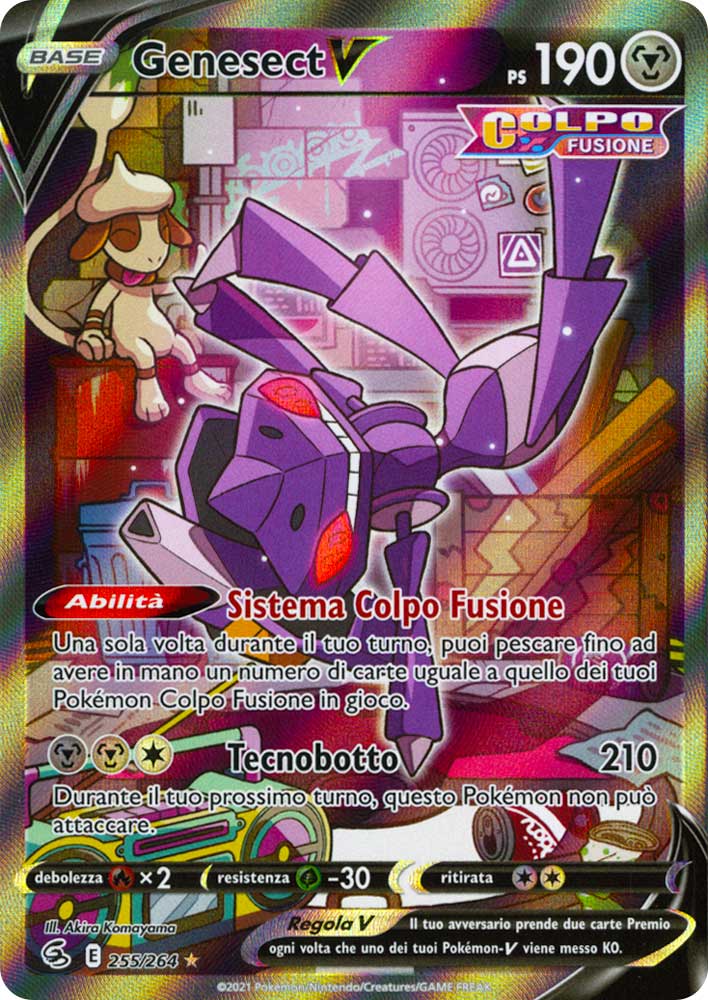 255 / 264 Genesect V Ultra Rara V Full Art foil (IT) -NEAR MINT-