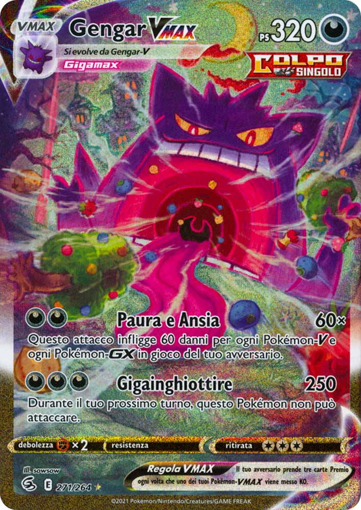 271 / 264 Gengar VMAX Rara Segreta VMAX Rainbow foil (IT) -NEAR MINT-