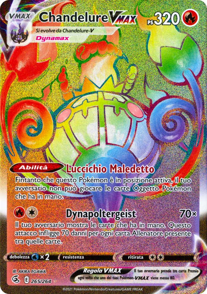 265 / 264 Chandelure VMAX Rara Segreta VMAX Rainbow foil (IT) -NEAR MINT-