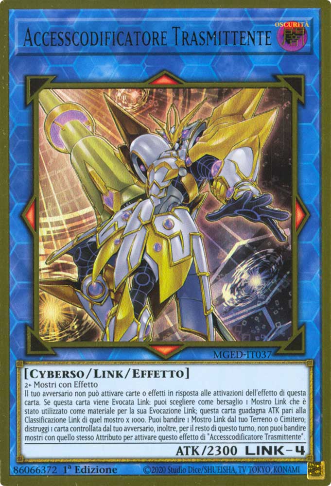 MGED-IT037 Accesscodificatore Trasmittente premium rara oro 1a Edizione (IT) -NEAR MINT-