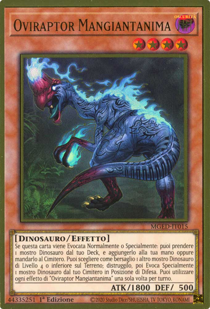 MGED-IT015 Oviraptor Mangiantanima premium rara oro 1a Edizione (IT) -NEAR MINT-