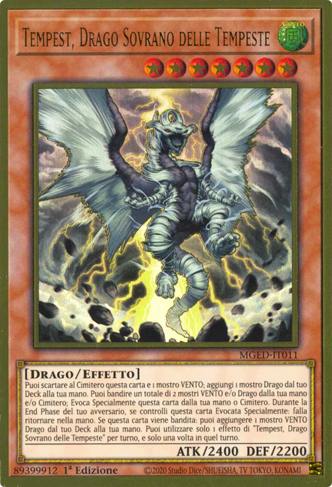 MGED-IT011 Tempest, Drago Sovrano delle Tempeste premium rara oro 1a Edizione (IT) -NEAR MINT-