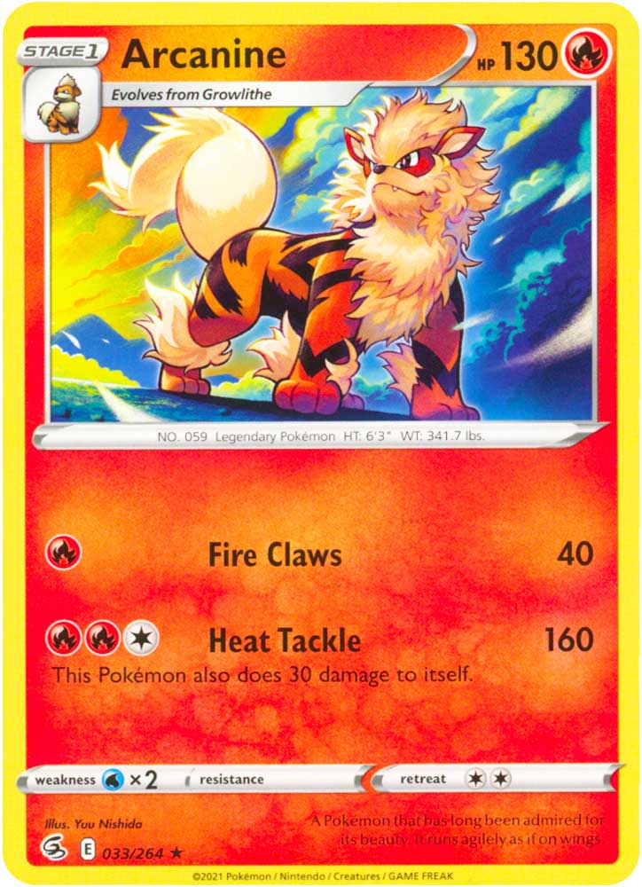 033 / 264 Arcanine Rara normale (EN) -NEAR MINT-