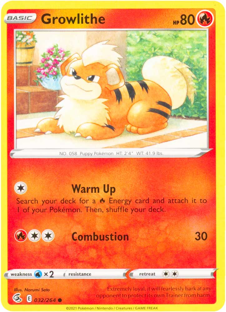 032 / 264 Growlithe Comune normale (EN) -NEAR MINT-