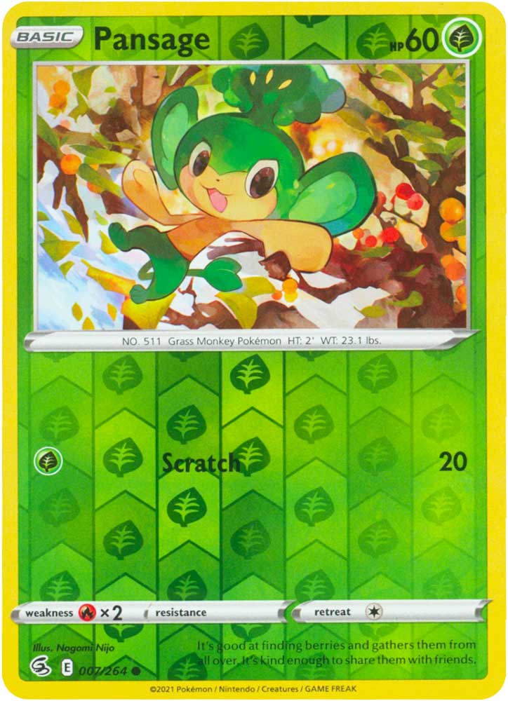 007 / 264 Pansage Comune Reverse foil (EN) -NEAR MINT-
