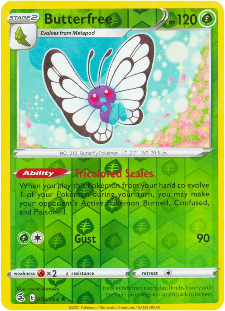 003 / 264 Butterfree Rara Holo Reverse foil (EN) -NEAR MINT-