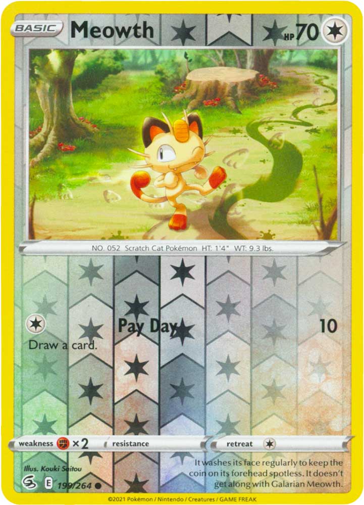 199 / 264 Meowth Comune Reverse foil (EN) -NEAR MINT-