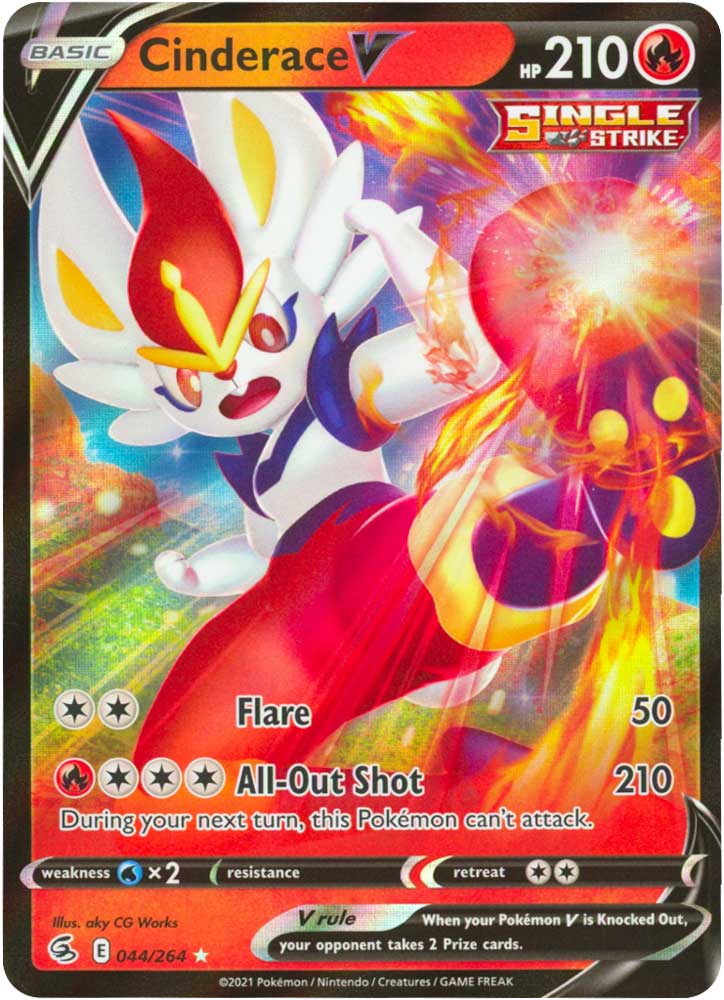 044 / 264 Cinderace V Rara Holo V foil (EN) -NEAR MINT-