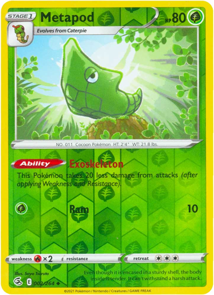002 / 264 Metapod Non Comune Reverse foil (EN) -NEAR MINT-