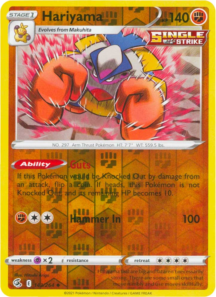 143 / 264 Hariyama Non Comune Reverse foil (EN) -NEAR MINT-