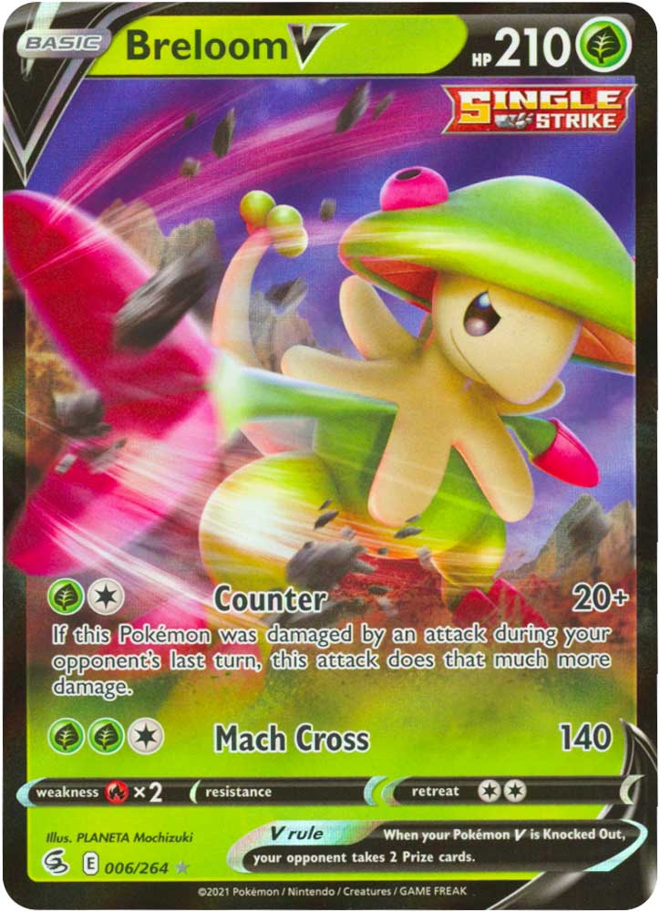 006 / 264 Breloom V Rara Holo V foil (EN) -NEAR MINT-