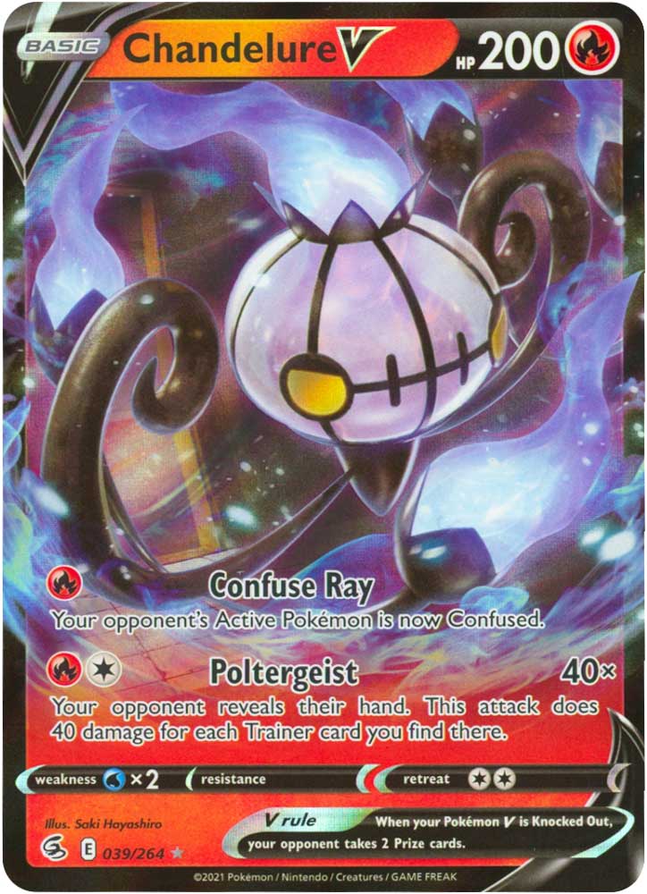 039 / 264 Chandelure V Rara Holo V foil (EN) -NEAR MINT-