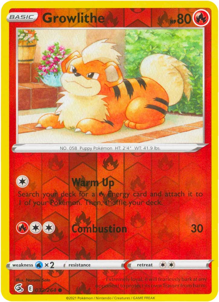 032 / 264 Growlithe Comune Reverse foil (EN) -NEAR MINT-