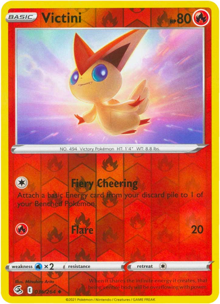 036 / 264 Victini Non Comune Reverse foil (EN) -NEAR MINT-