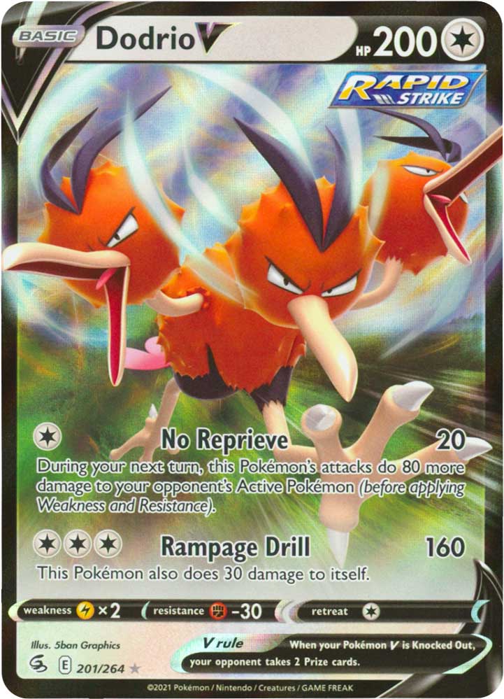 201 / 264 Dodrio V Rara Holo V foil (EN) -NEAR MINT-