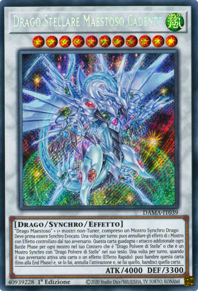 DAMA-IT039 Drago Stellare Maestoso Cadente rara segreta 1a Edizione (IT) -NEAR MINT-