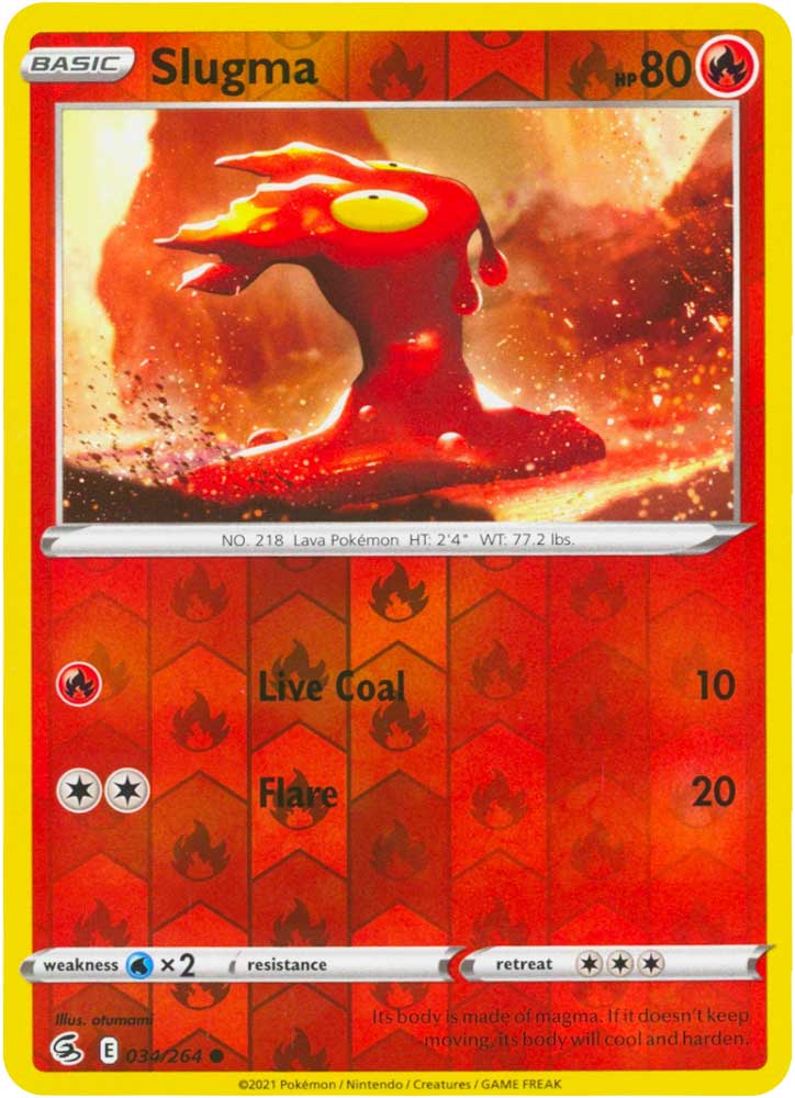 034 / 264 Slugma Comune Reverse foil (EN) -NEAR MINT-