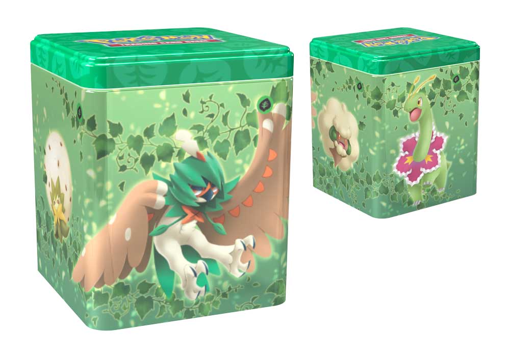 Stacking Tin Grass Type (Decidueye, Eldegoss, Meganium, e Whimsicott) (EN)