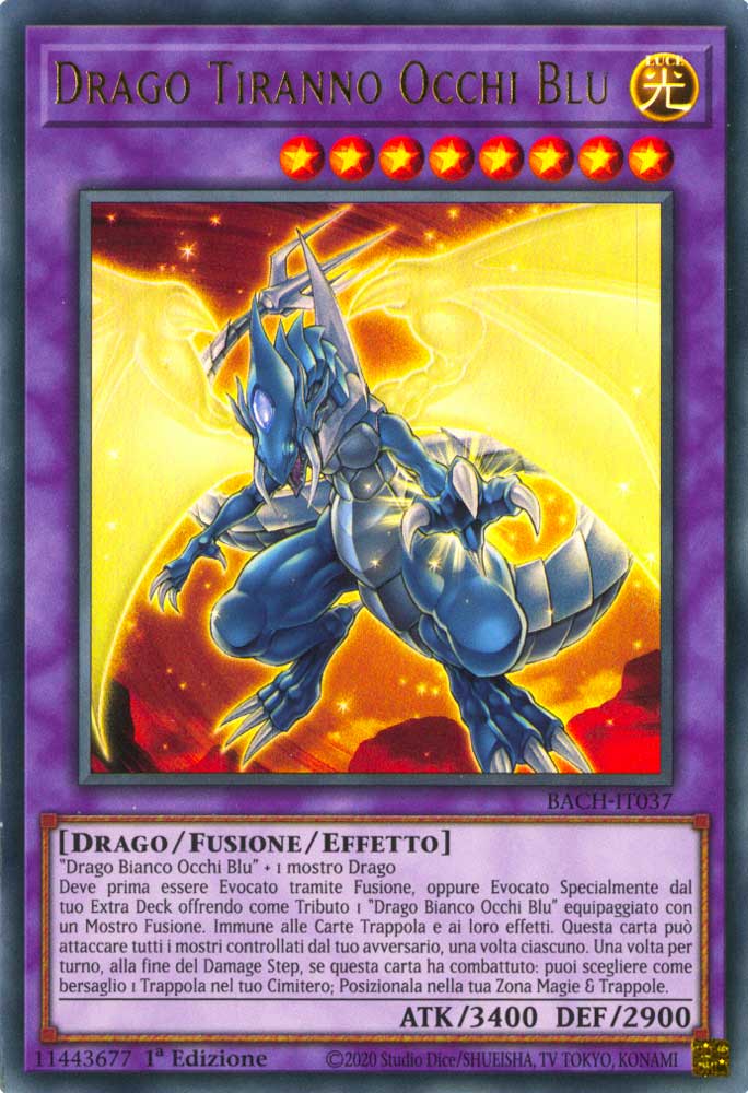 BACH-IT037 Drago Tiranno Occhi Blu ultra rara 1a Edizione (IT) -NEAR MINT-