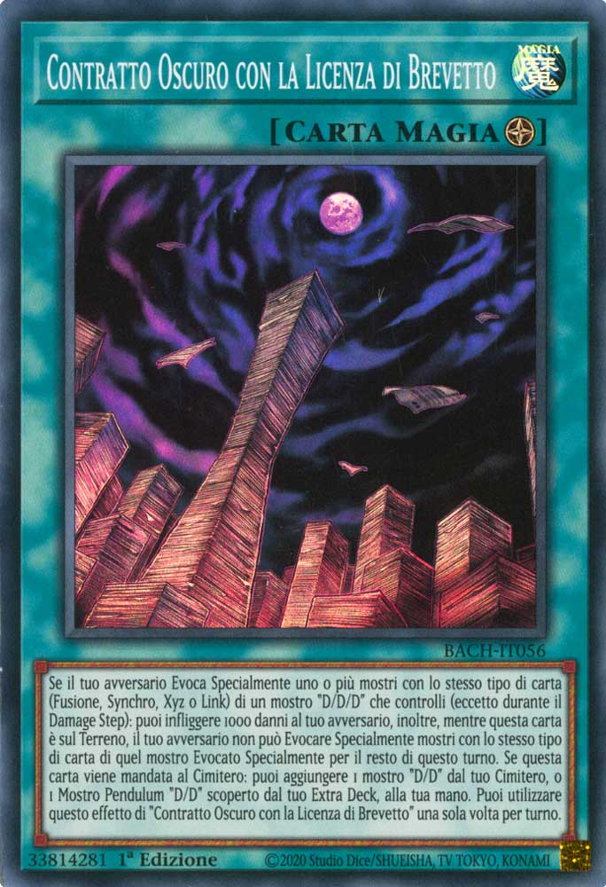 BACH-IT056 Contratto Oscuro con la Licenza di Brevetto super rara 1a Edizione (IT) -NEAR MINT-