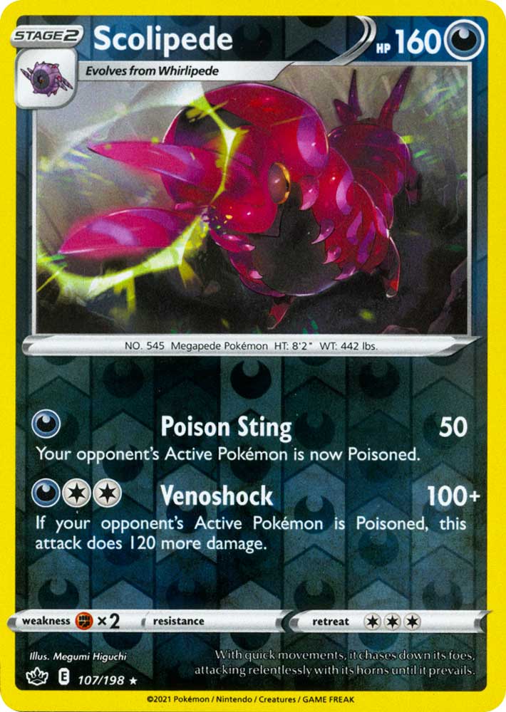 107 / 198 Scolipede Rara Reverse foil (EN) -NEAR MINT-