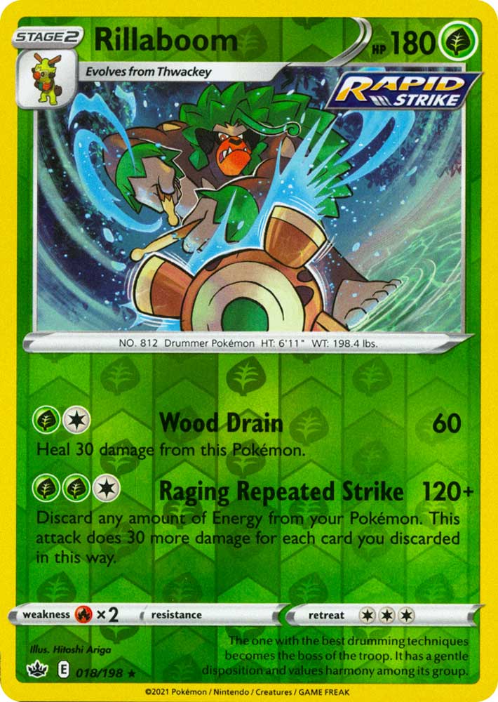 018 / 198 Rillaboom Rara Holo Reverse foil (EN) -NEAR MINT-