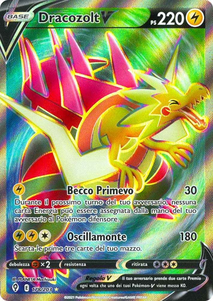 178 / 203 Dracozolt V Ultra Rara V Full Art foil (IT) -NEAR MINT-