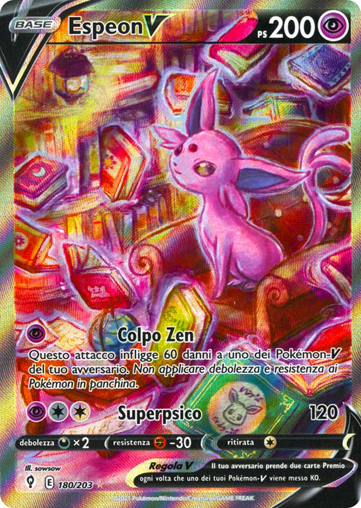 180 / 203 Espeon V Ultra Rara V Full Art foil (IT) -NEAR MINT-
