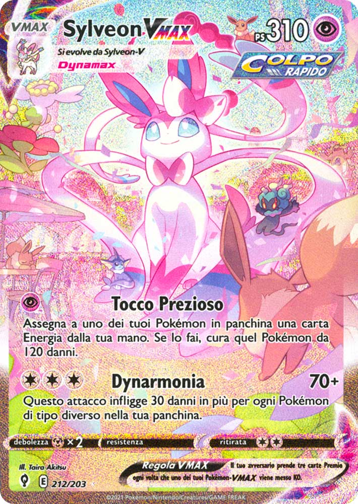 212 / 203 Sylveon VMAX Rara Segreta VMAX Rainbow foil (IT) -NEAR MINT-