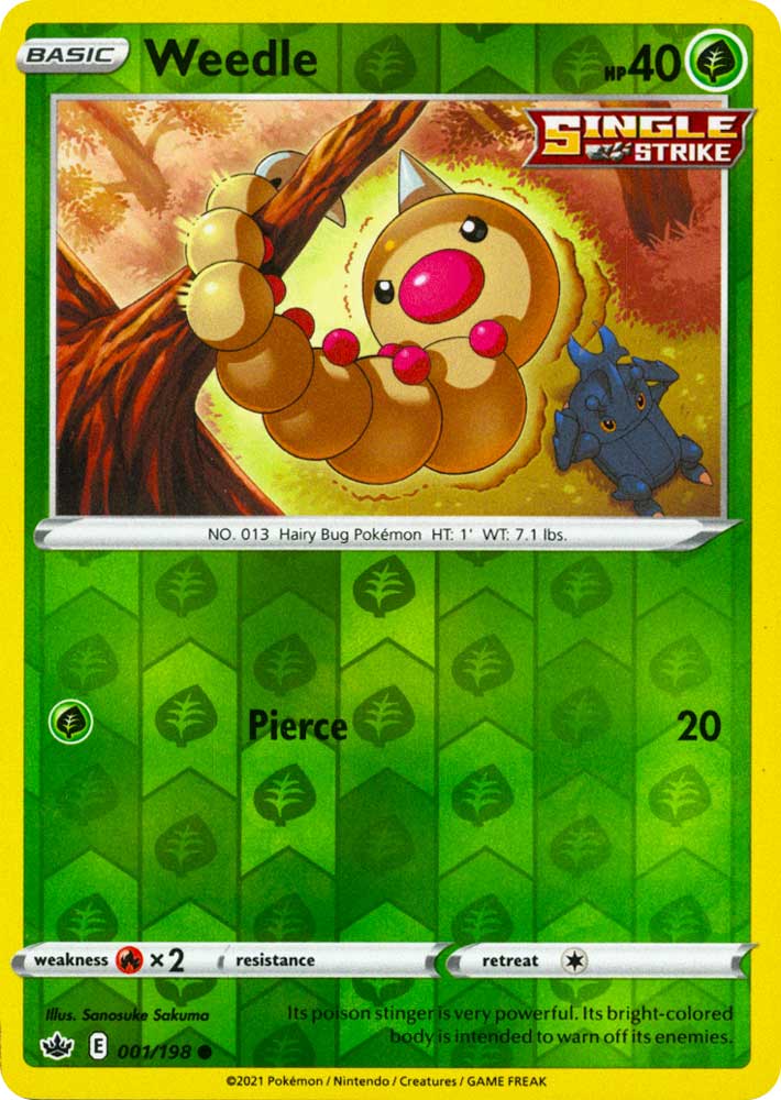 001 / 198 Weedle Comune Reverse foil (EN) -NEAR MINT-