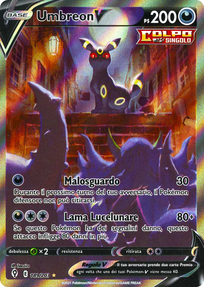 189 / 203 Umbreon V Ultra Rara V Full Art foil (IT) -NEAR MINT-