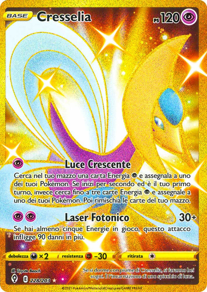 228 / 203 Cresselia Rara Segreta Gold foil (IT) -NEAR MINT-