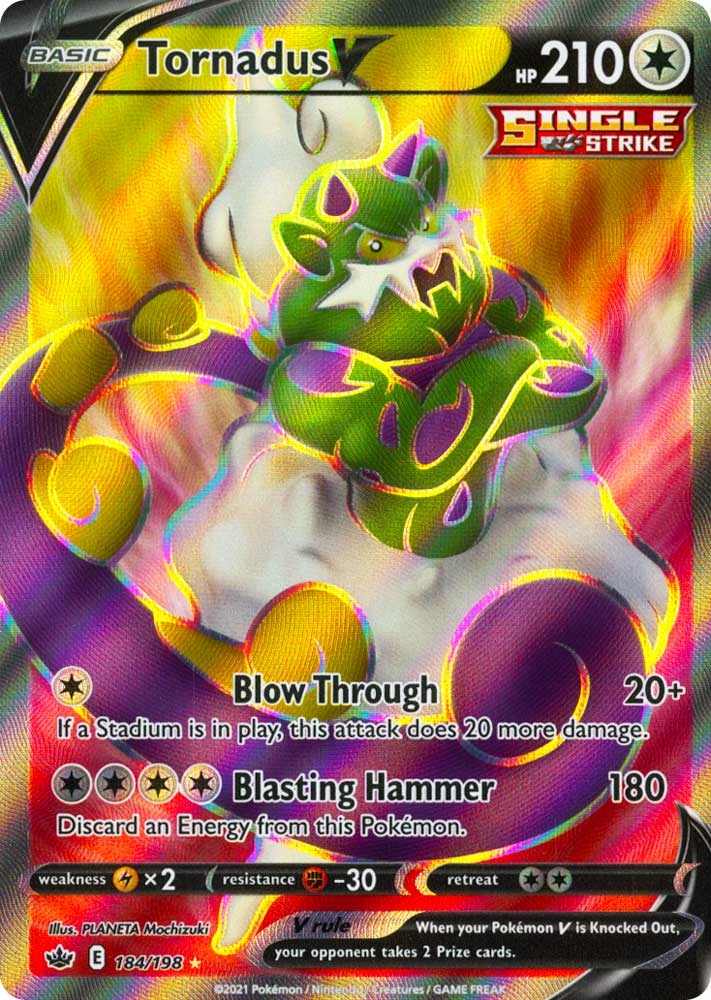 184 / 198 Tornadus V Ultra Rara V Full Art foil (EN) -NEAR MINT-