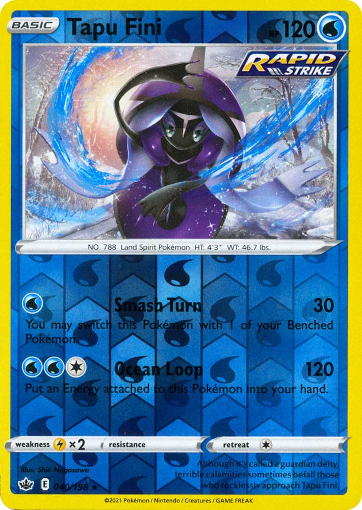 040 / 198 Tapu Fini Rara Holo Reverse foil (EN) -NEAR MINT-