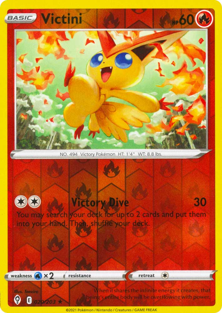 020 / 203 Victini Rara Holo Reverse foil (EN) -NEAR MINT-
