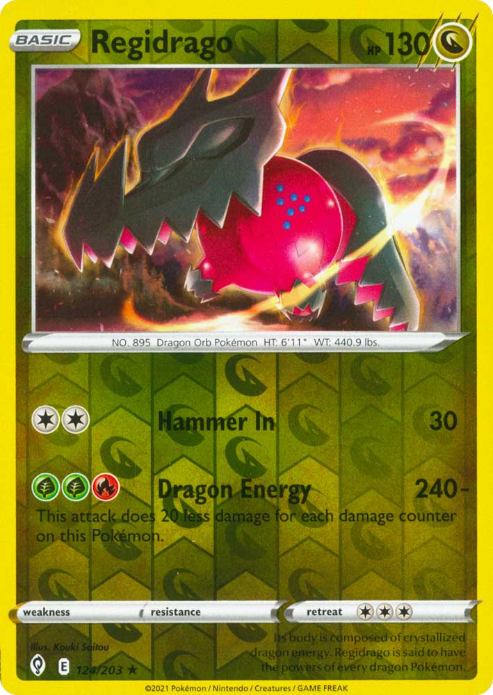 124 / 203 Regidrago Rara Holo Reverse foil (EN) -NEAR MINT-