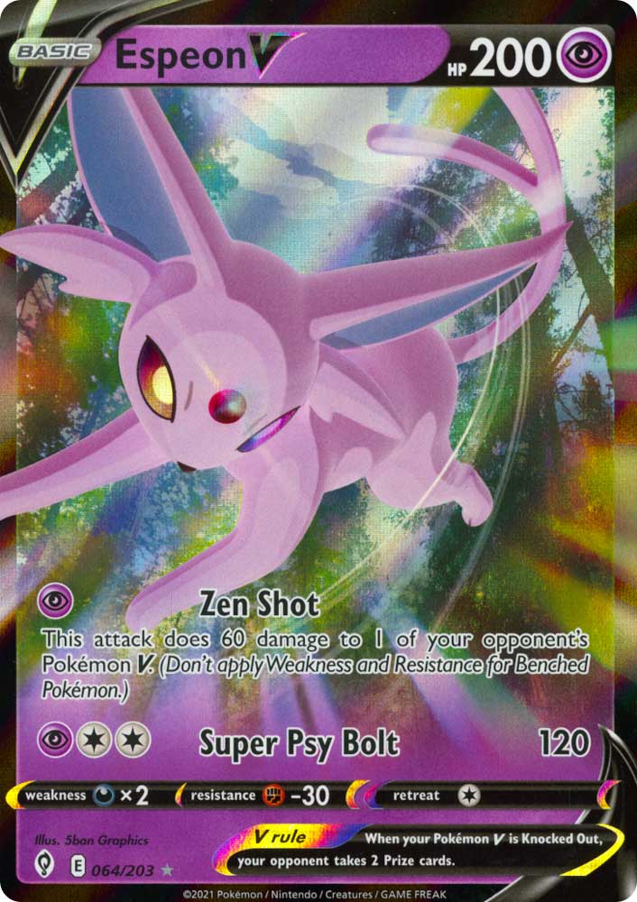 064 / 203 Espeon V Rara Holo V foil (EN) -NEAR MINT-