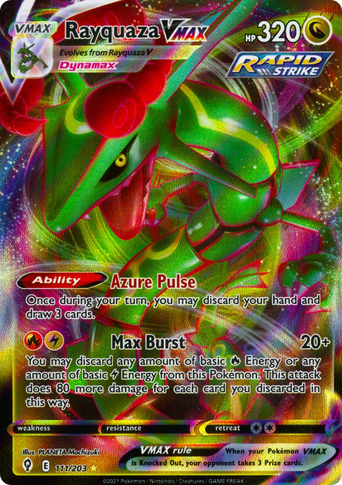 111 / 203 Rayquaza VMAX Rara Holo VMAX foil (EN) -NEAR MINT-