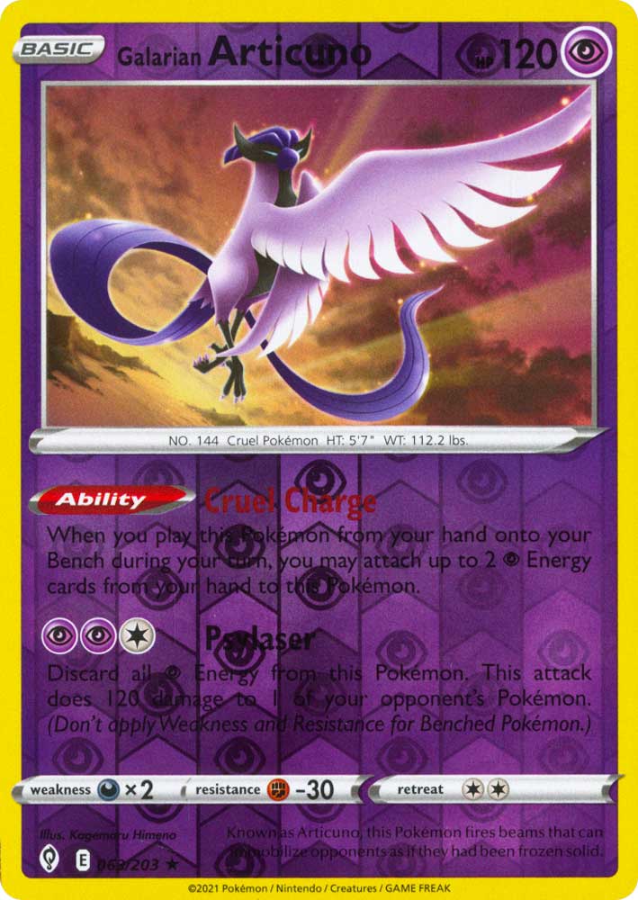 063 / 203 Galarian Articuno Rara Holo Reverse foil (EN) -NEAR MINT-