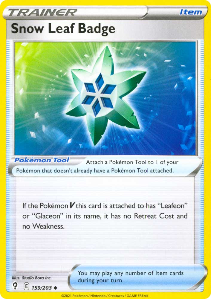 159 / 203 Snow Leaf Badge Non Comune normale (EN) -NEAR MINT-