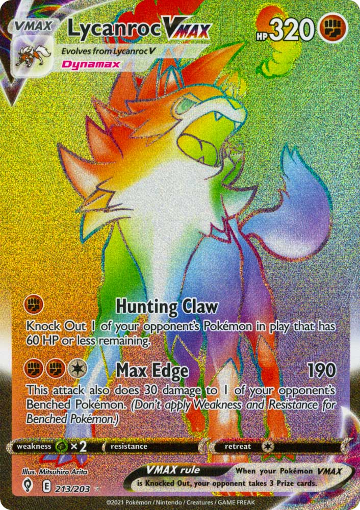 213 / 203 Lycanroc VMAX Rara Segreta VMAX Rainbow foil (EN) -NEAR MINT-