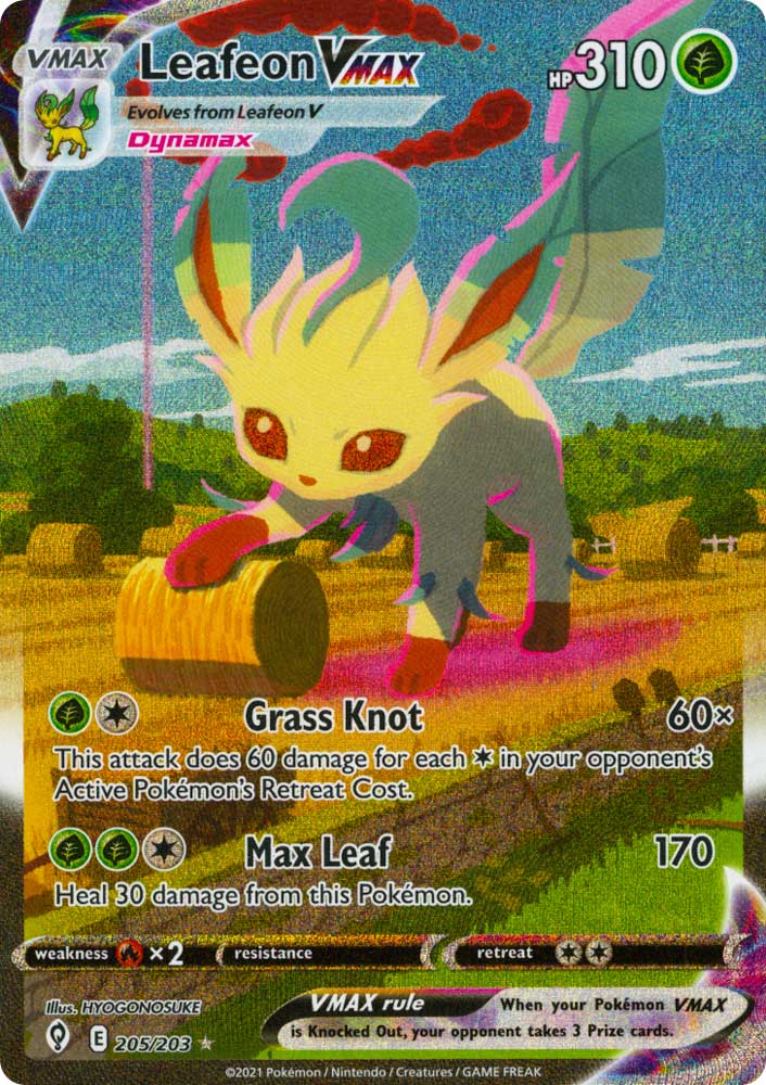205 / 203 Leafeon VMAX Rara Segreta VMAX Rainbow foil (EN) -NEAR MINT-